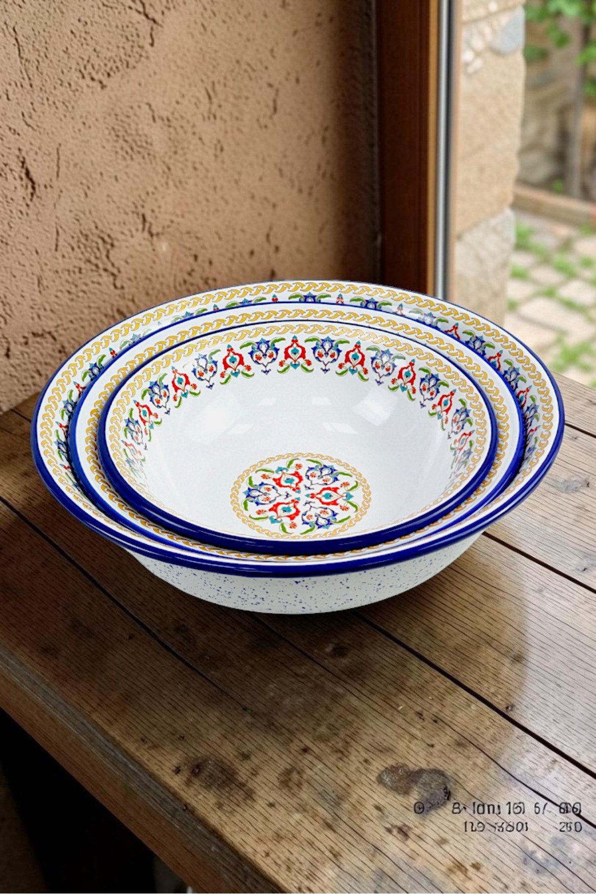 32 Cm-36 Cm-40 Cm 3 Lü Emaye Leğen Çırpma Ve Karıştırma Kabı, Hamur Leğeni,Meyvelik, Çeyiz, Hediye,