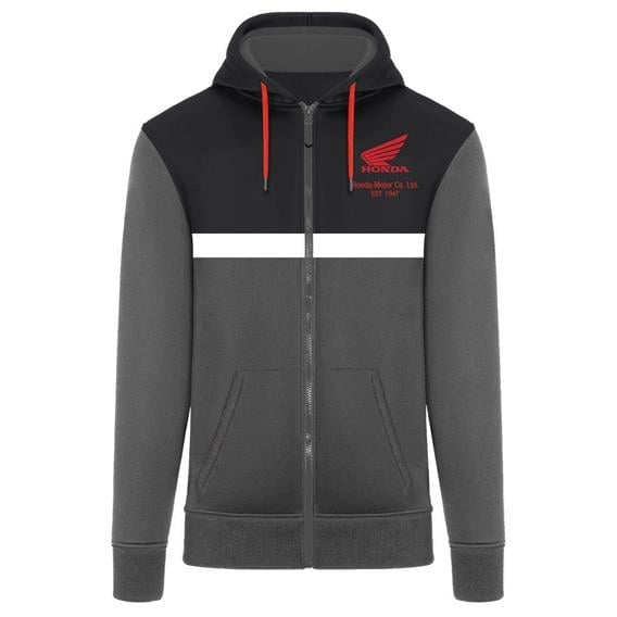 HONDA KAPÜŞONLU FERMUARLI GRİ SWEATSHIRT