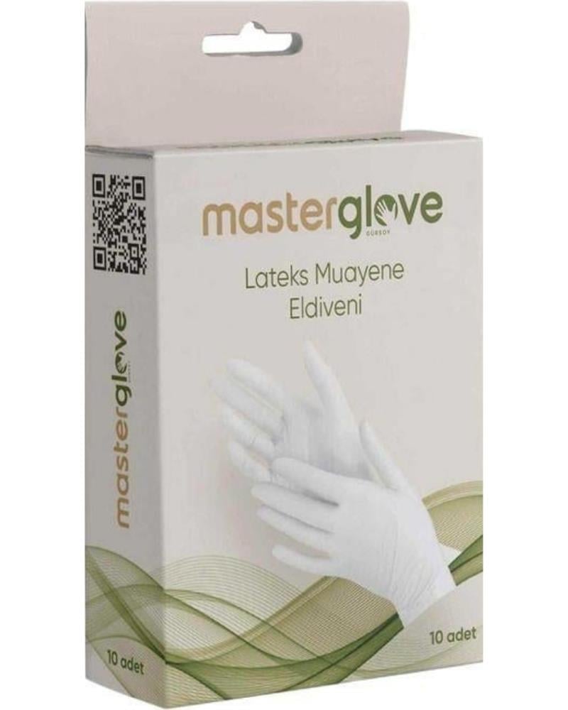 Master Glove Pudralı Lateks Muayene Eldiveni Beyaz 10’lu
