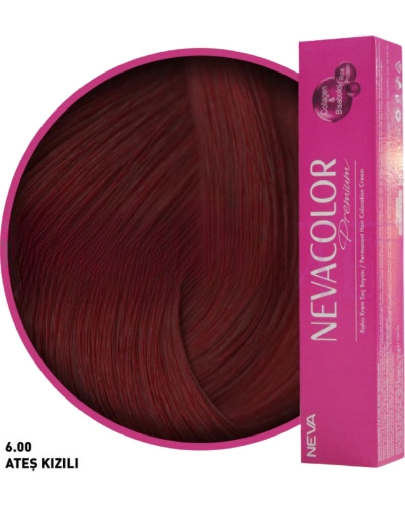 Nevacolor Premium 6.00 Ateş Kızıl - Kalıcı Krem Saç Boyası 50 g Tüp
