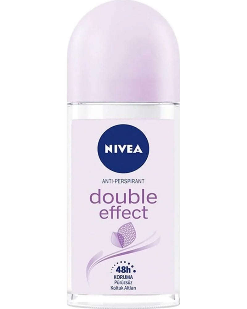 NIVEA Kadın Roll-on Deodorant Double Effect 50ml, Ter Kokusuna Karşı 48 Saat Koruma, Pürüzsüz Koltuk Altı