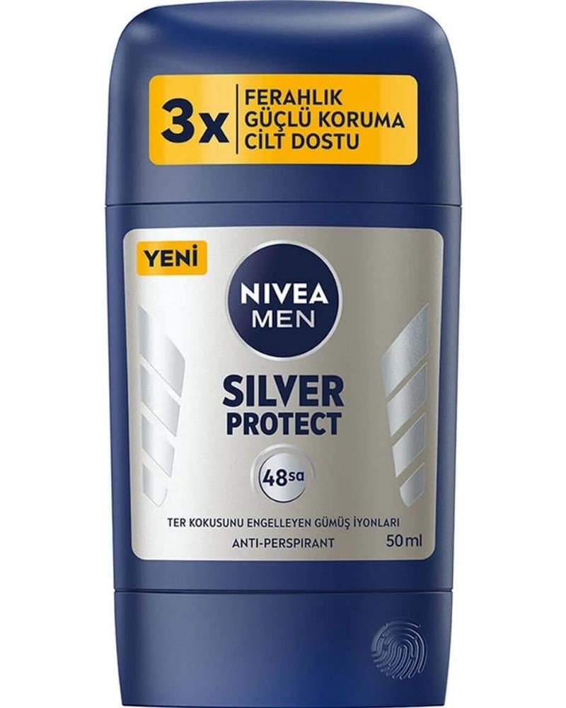 NIVEA Men Erkek Stick Deodorant Silver Protect 50 Ml, Ter Ve Ter Kokusna Karşı 48 Saat Anti-perspira
