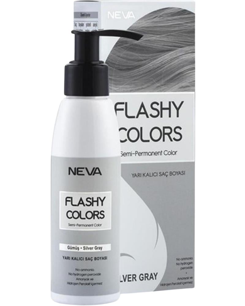 Neva Flashy Colors Yarı Kalıcı Saç Boyası Silver Gray / Gümüş 100 Ml