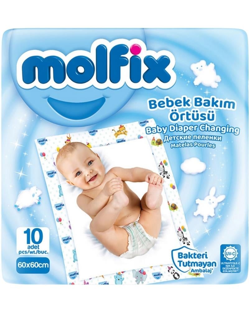Molfix Bebek Bakım Örtüsü 60 X 60 Cm 10 Adet