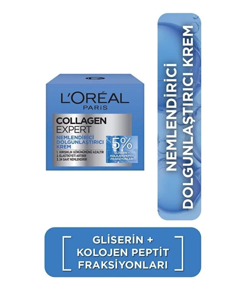 L'Oreal Paris Collagen Expert Kırışıklık Karşıtı Nemlendirici ve Dolgunlaştırıcı Yüz Bakım Kremi 50 ml