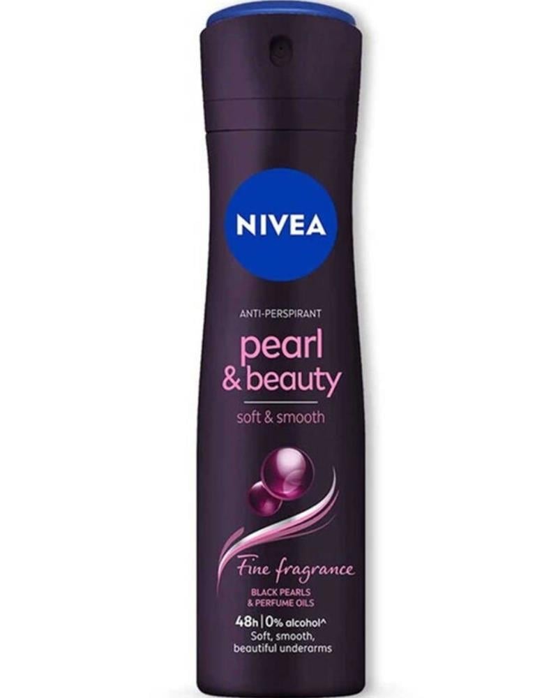 NIVEA Kadın Sprey Deodorant Pearl&Beauty Fine Fragrance 150ml, Ter Kokusuna Karşı 48 Saat Etkili