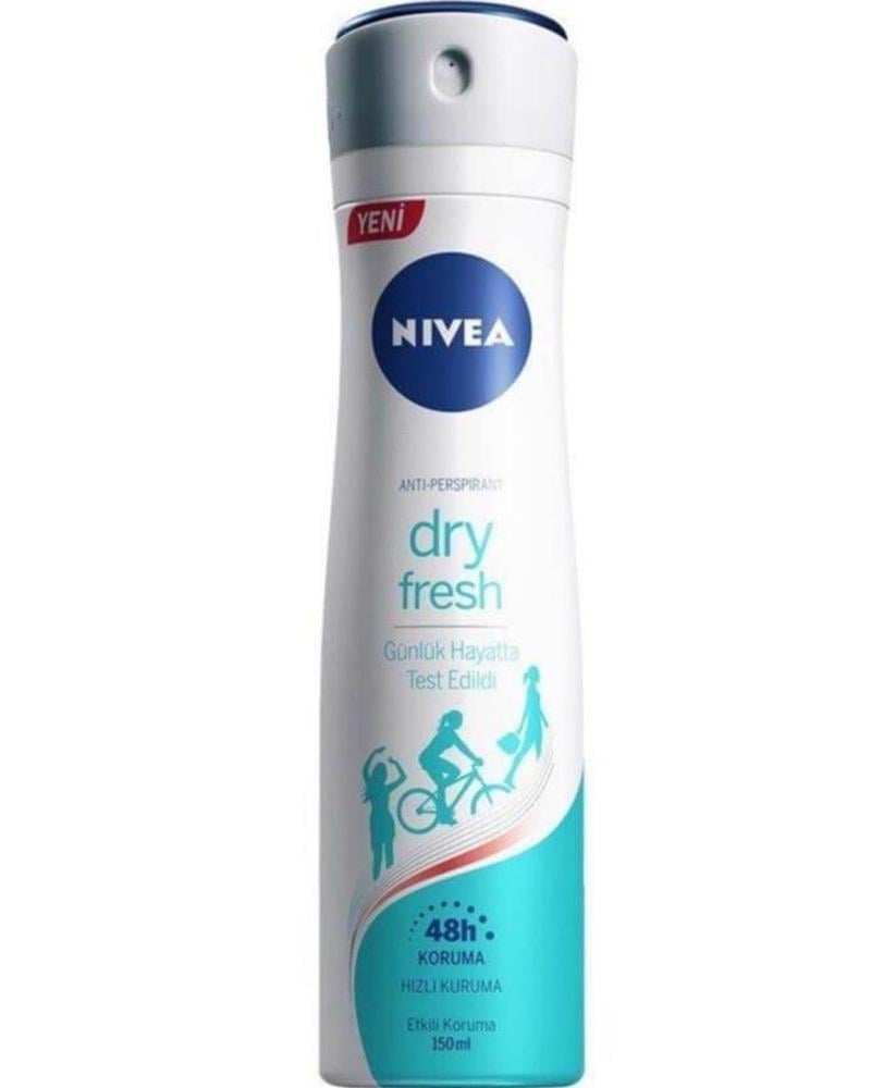 NIVEA Kadın Sprey Deodorant Dry Fresh 150ml, 72 Saat Anti-perspirant Koruma, Ekstra Kuruluk