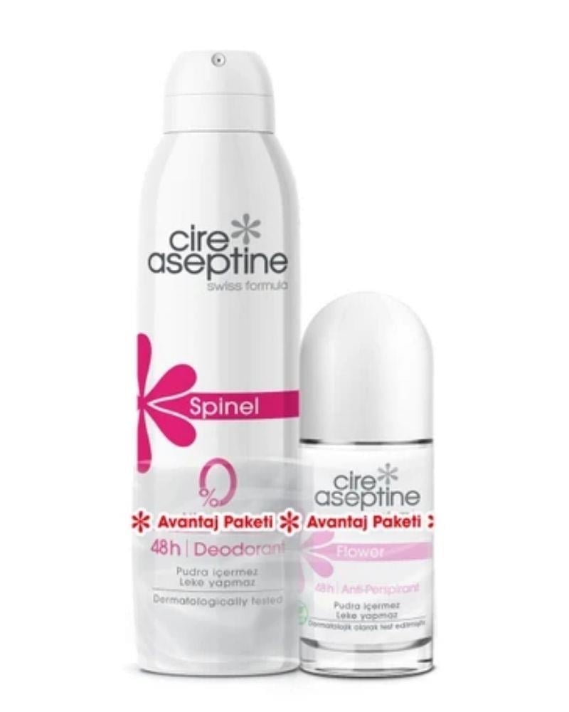 CİRE ASEPTİNE SPİNEL DEODORANT 150ML + FLOWER ROLL ON 50ML