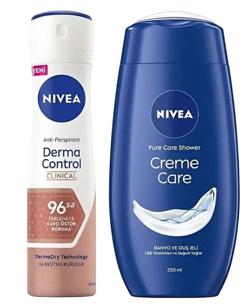Nivea Women Derma Control Clinical Sprey Deodorant 150ml & Creme Care Duş Jeli 250ml