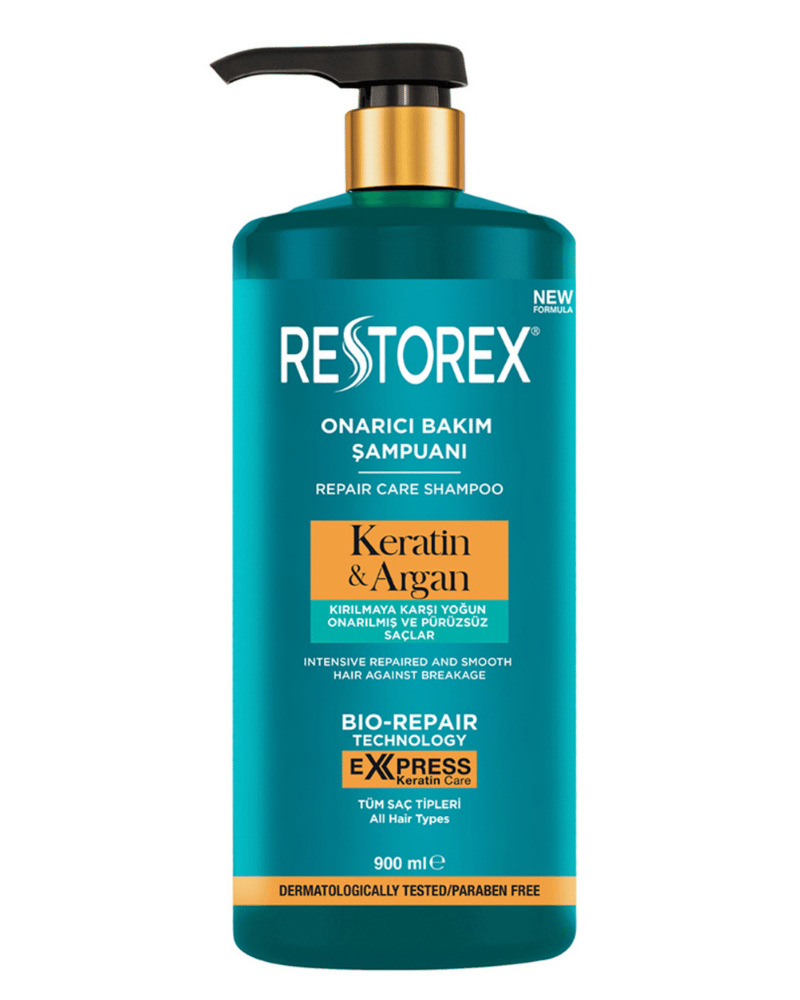 Restorex Keratin & Argan Onarıcı Saç Bakım Şampuanı 900 ml