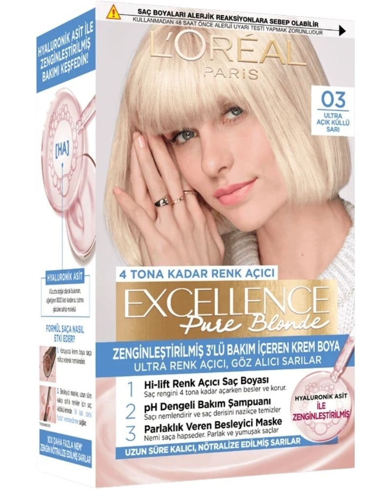 L'Oréal Paris Excellence Pure Blonde Saç Boyası Ultra Açık Küllü Sarı