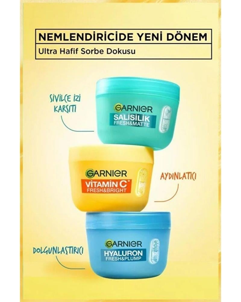 Garnier C Vitamini Fresh & Bright Aydınlatıcı Nemlendirici Sorbe Yüz Kremi 85 ML, Vegan & Cruelty Free