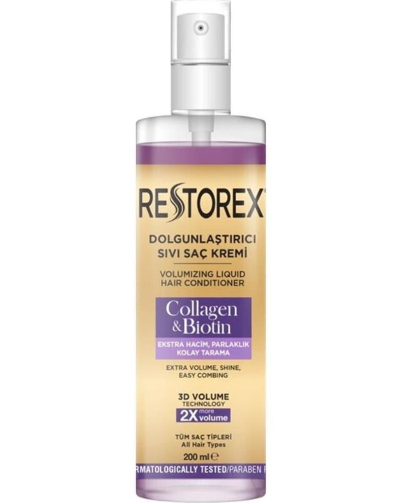 Restorex Dolgunlaştırıcı Sıvı Saç Kremi Kolajen & Biotin 200 Ml