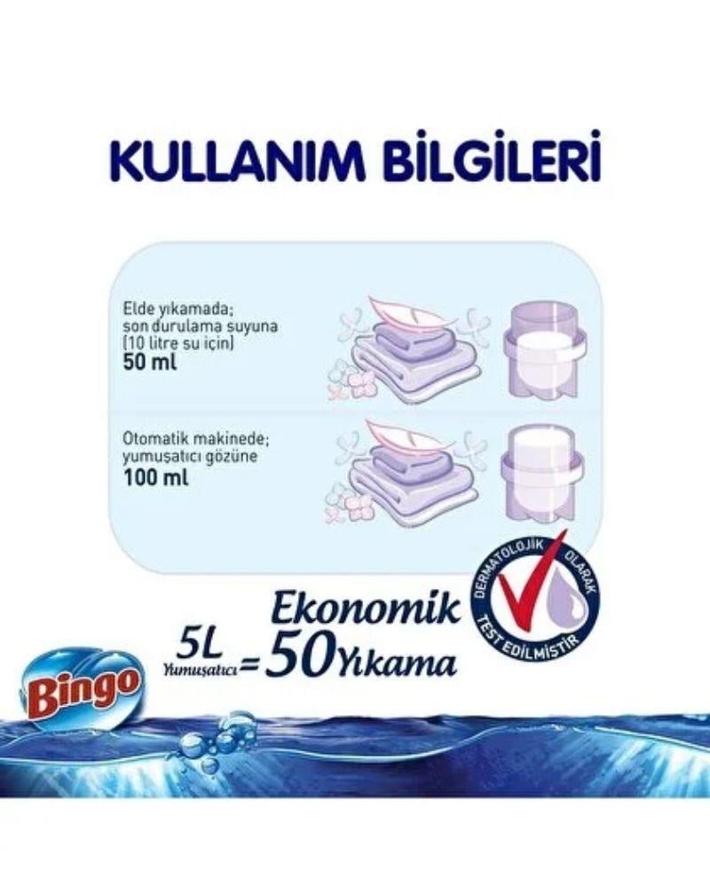 Bingo Soft Lavanta Rüzgarı Çamaşır Yumuşatıcısı 5L