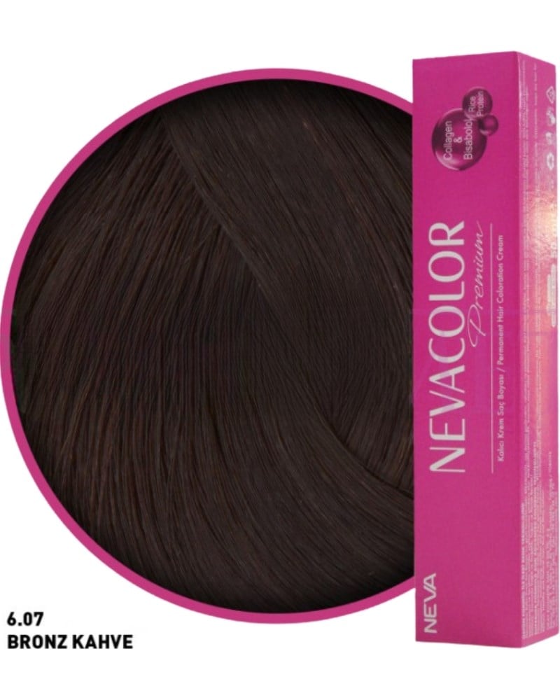 Nevacolor Premium 6.07 Bronz Kahve - Kalıcı Krem Saç Boyası 50 g Tüp