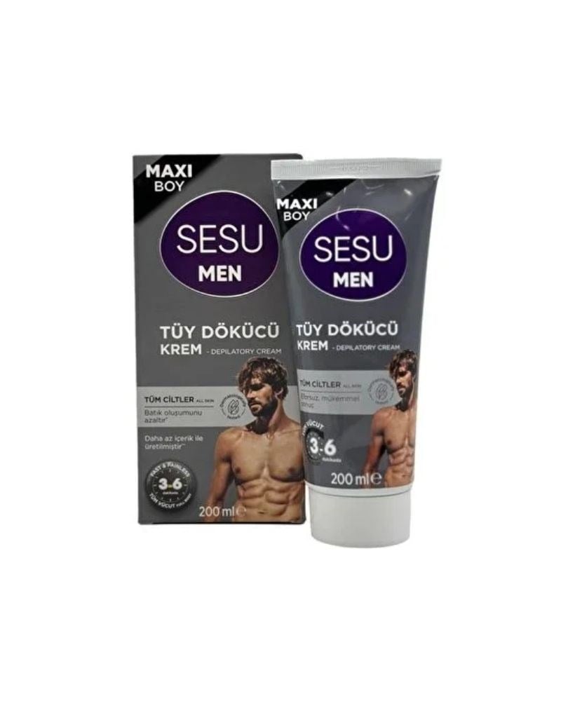 Sesu Men Maxi Boy Tüm Cilt Tipleri İçin Erkek Tüy Dökücü Kremi 200 ml