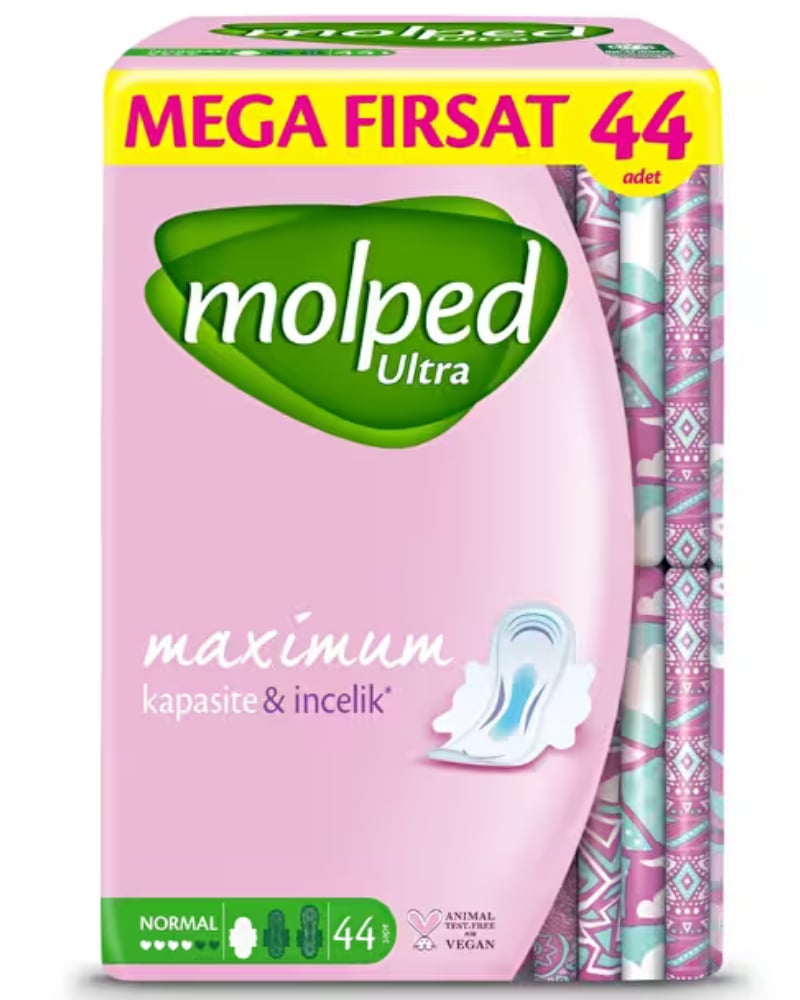 Molped Anatomik Hijyenik Ped Mega Fırsat Paketi 44 lü Normal