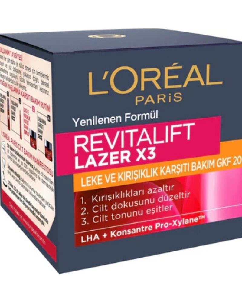L'Oreal Paris Revitalift Lazer X3 Leke ve Kırışıklık Karşıtı Bakım GKF25 SPF25