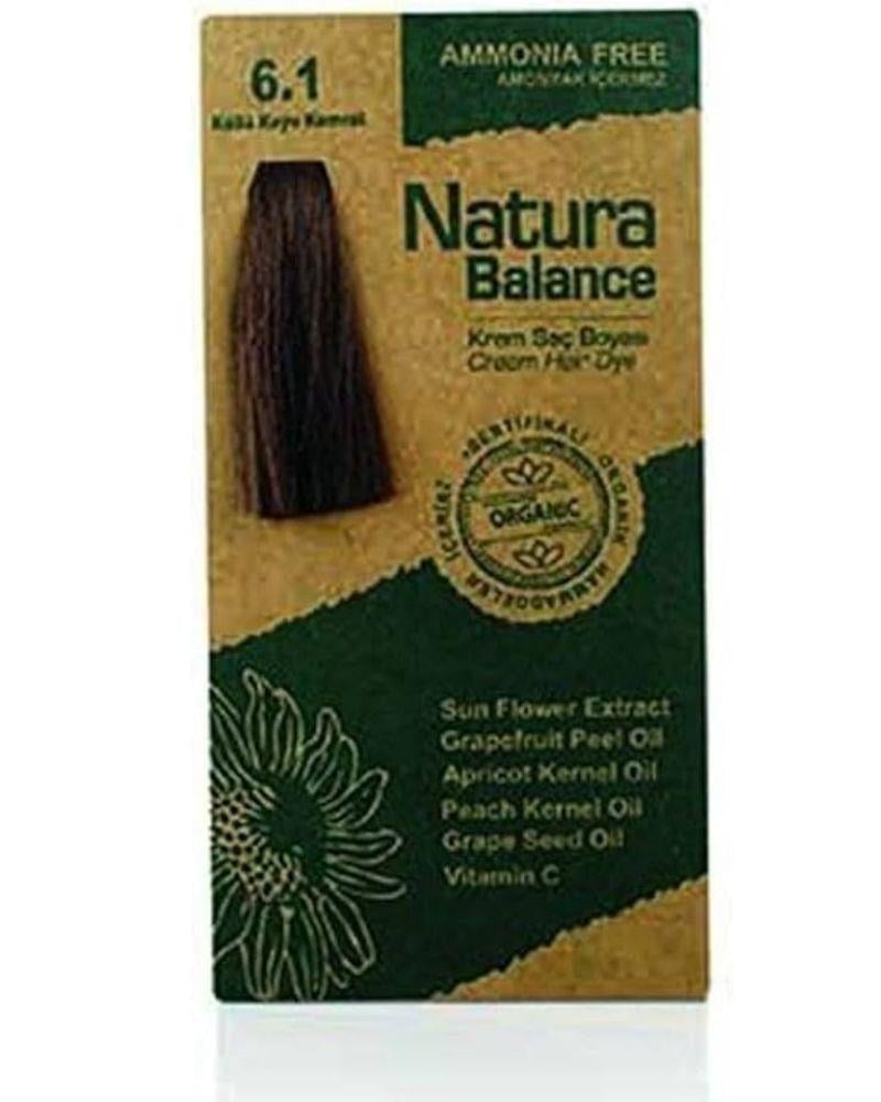 natura balance saç boyası 6.1 küllü koyu kumral