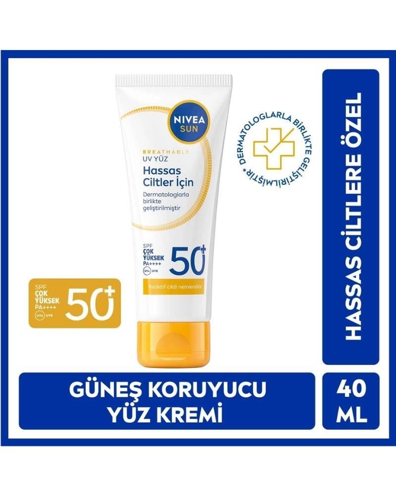 Nivea Sun SPF50 Hassas Yatıştıran Nemlendirici Yüz Güneş Kremi 40 ml