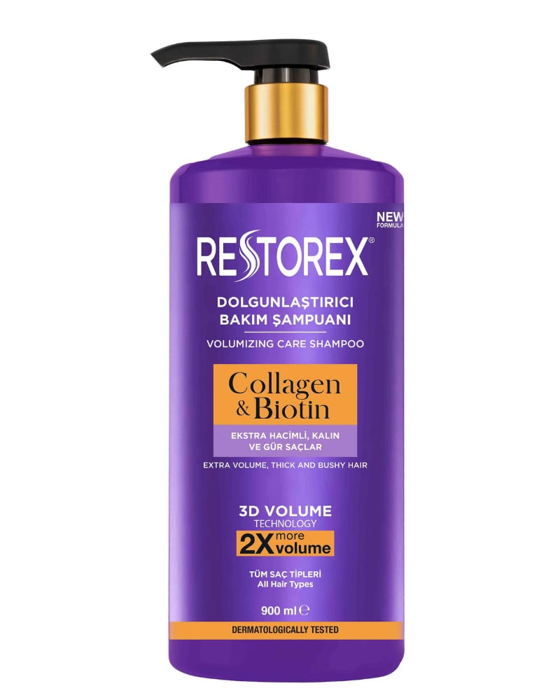 Restorex Kolajen & Biotin Dolgunlaştırıcı Saç Bakım Şampuanı 900 ml