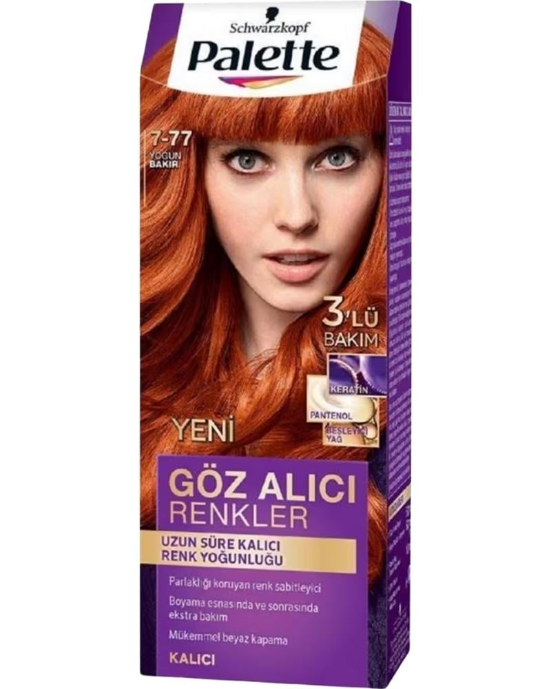 Palette Göz Alıcı Renkler Saç Boyası 7-77 Yoğun Bakır