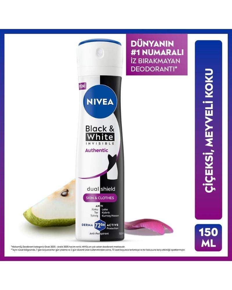 Nivea Deodorant Sprey Black & White Authentic Kadın 150 ml