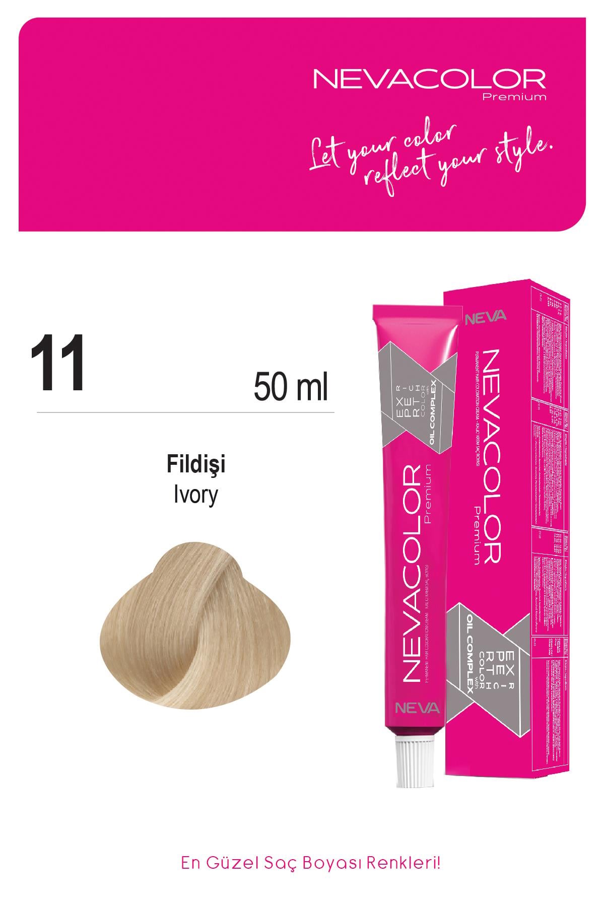 Nevacolor Premium 11. Fildişi - Kalıcı Krem Saç Boyası 50 g Tüp