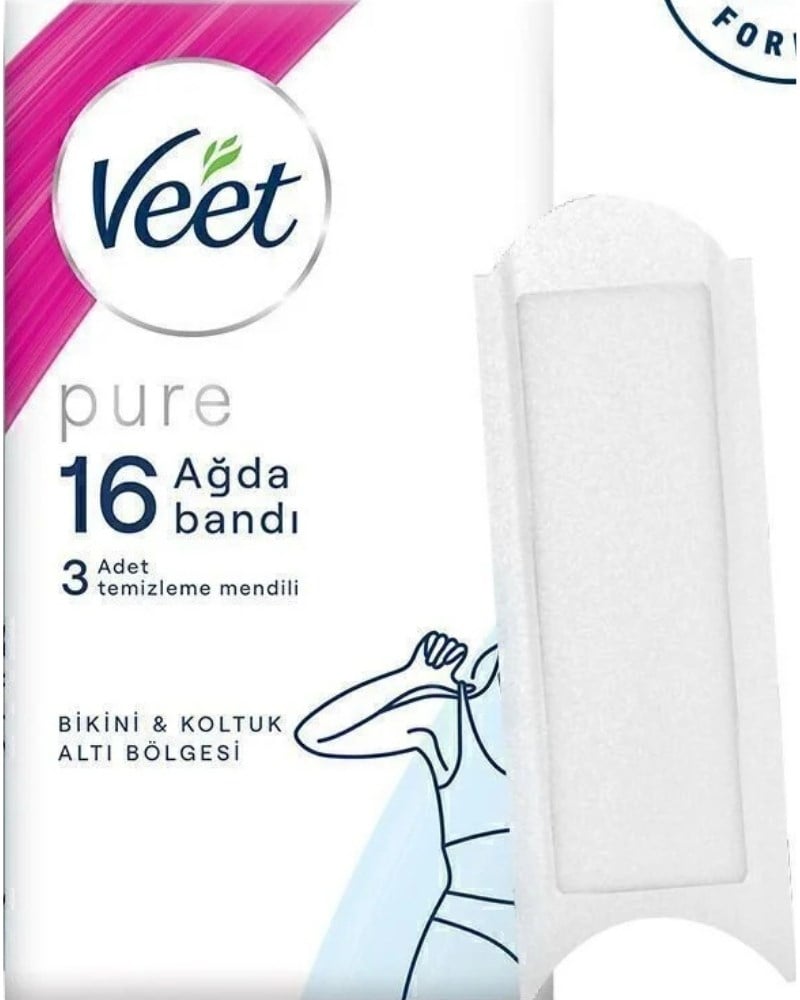 Veet Pure Hipoalerjenik Sir Ağda Bandı Bikini & Koltuk Altı Bölgesi Hassas Ciltler 16'lı