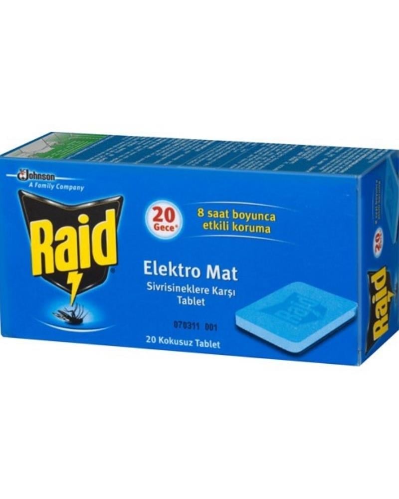 Raid Elektro Mat Kokusuz Tablet, 20'li (SİVRİSİNEKLERE KARŞI)