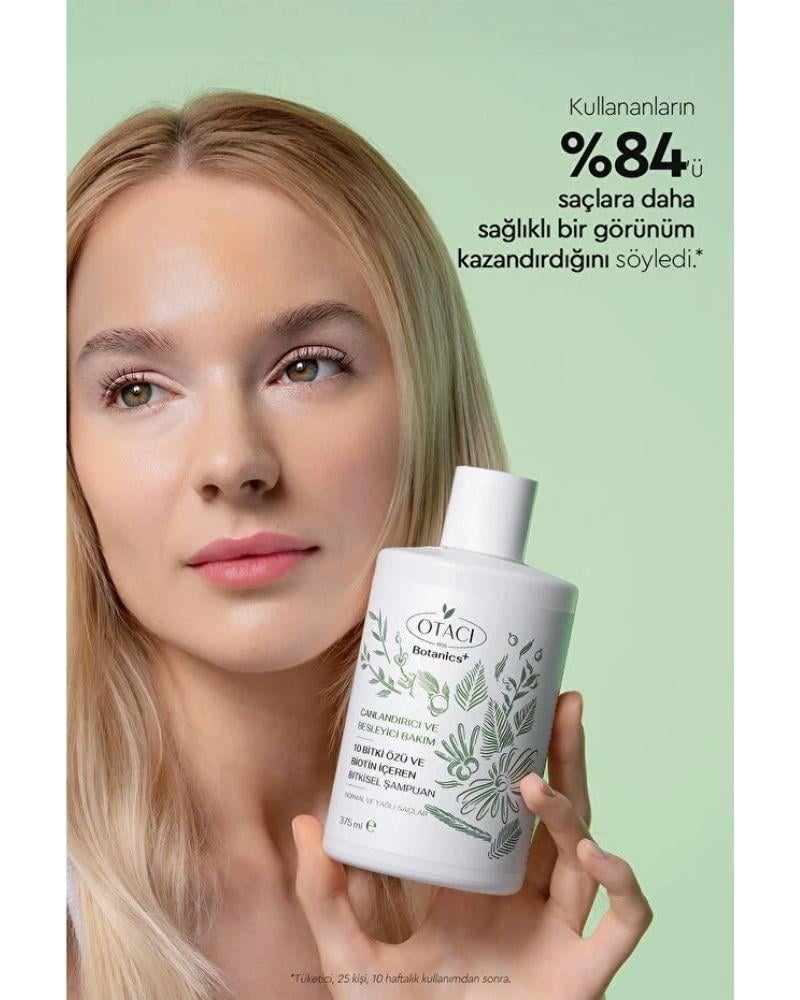 Otacı Botanics + Canlandırıcı & Besleyici Bakım - 10 Bitki Özü ve Biotin İçeren Bitkisel Şampuan