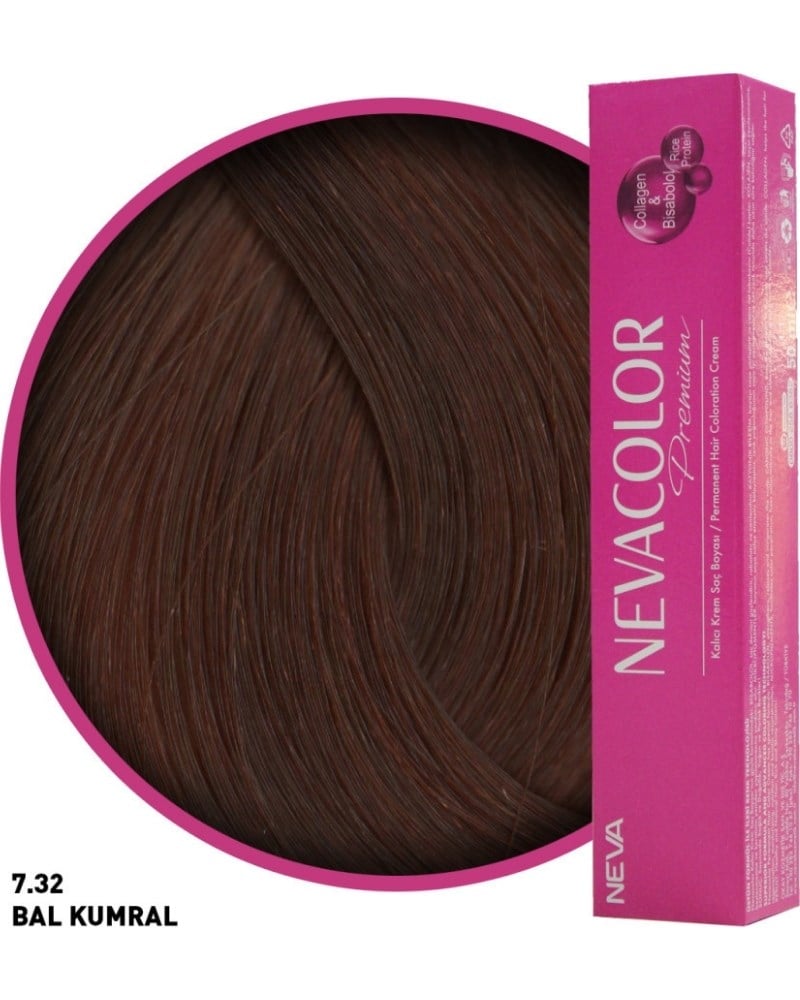 Nevacolor Premium 7.32 Bal Kumral - Kalıcı Krem Saç Boyası 50 g Tüp