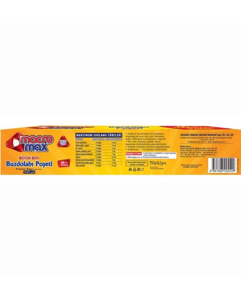 Macromax Büyük Boy Buzdolabı Poşeti 60'lı