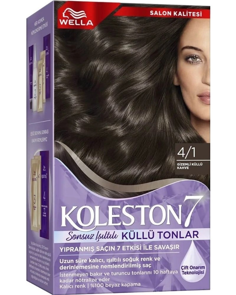 Wella Koleston Supreme Sonsuz Işıltılı Küllü Tonlar Saç Boyası 4/1 Gizemli Küllü Kumral