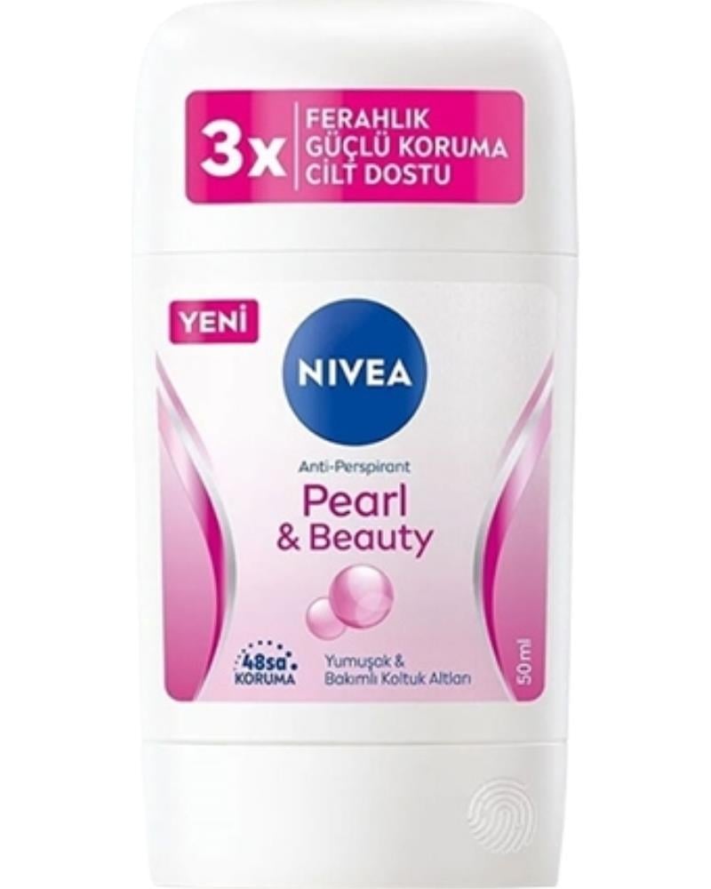 NIVEA Kadın Stick Deodorant Pearl&Beauty 50ml, Ter Kokusuna Karşı 48 Saat Koruma,Pürüzsüz Koltuk Altı