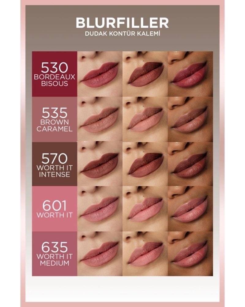 Loreal Paris Blurfiller Dudak Kontür Kalemi 601 Worth It