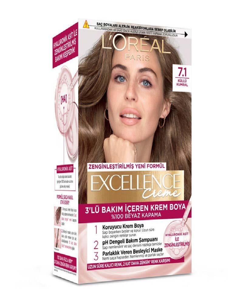 Loreal Paris Excellence Creme Saç Boyası 7.1 Küllü Kumral