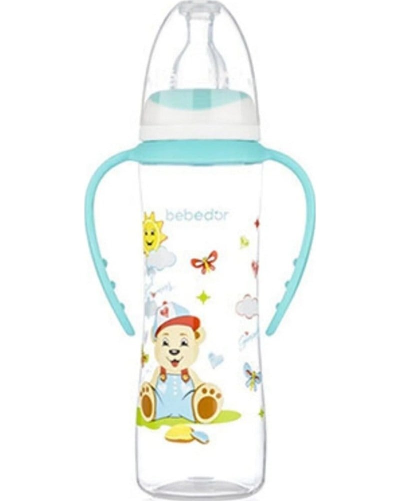 Bebedor Silikon Emzikli Desenli Kulplu 250 Ml Biberon