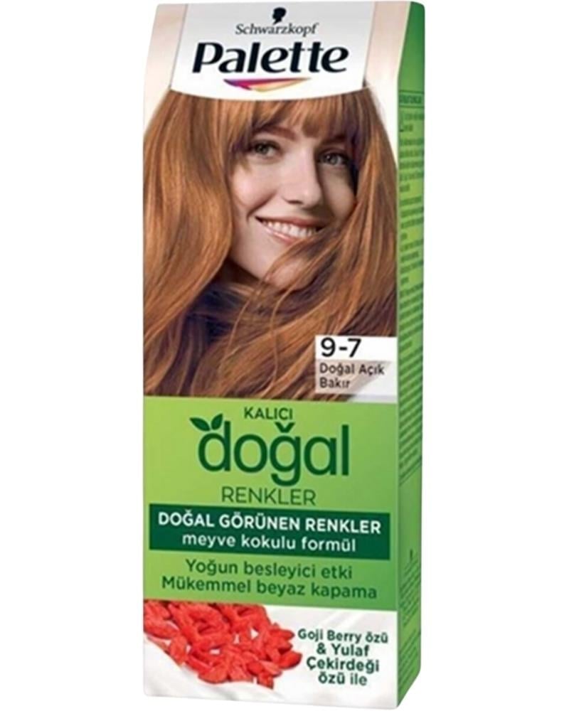 Palette Kalıcı Doğal Renkler Saç Boyası 9-7 Doğal Açık Bakır