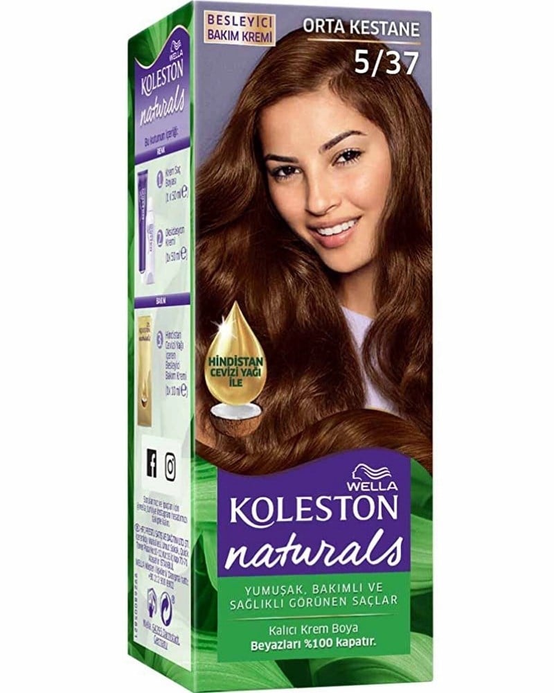 Wella Koleston Naturals Saç Boyası 5/37 Orta Kestane