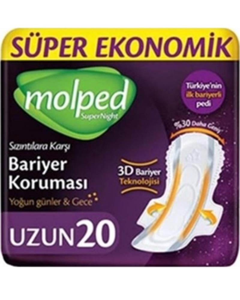 Molped Supernight Hijyenik Ped Uzun Süper Ekonomik 20 Li