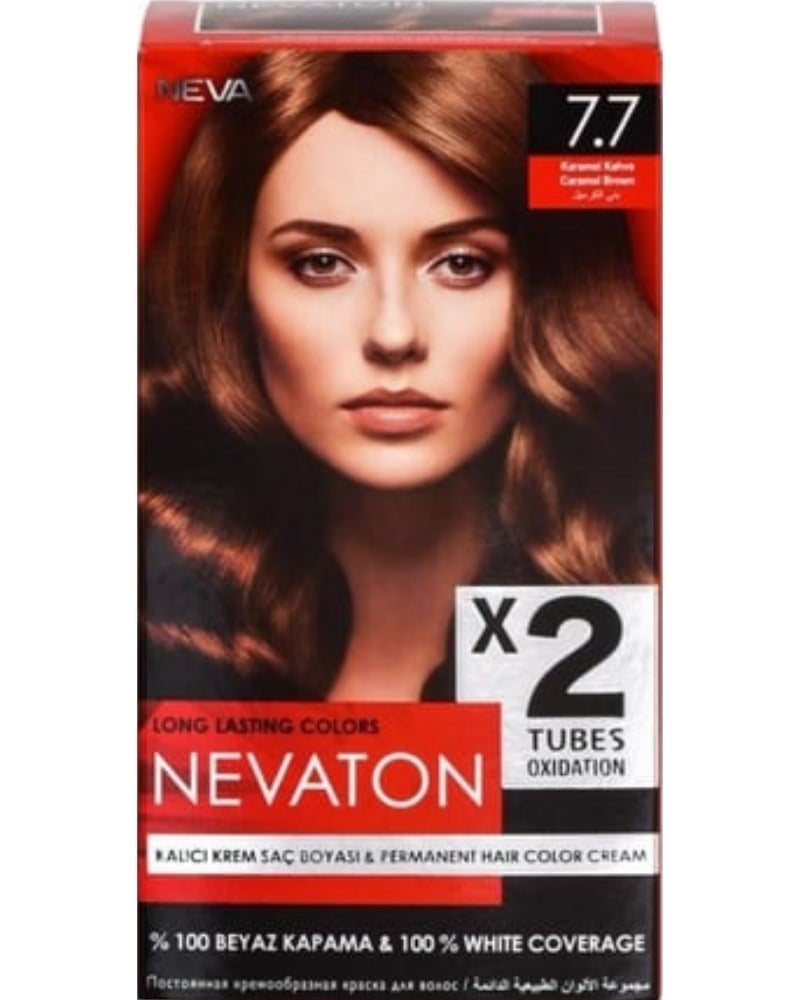 Nevaton 2 Li Saç Boyası 7.7 Karamel Kahve