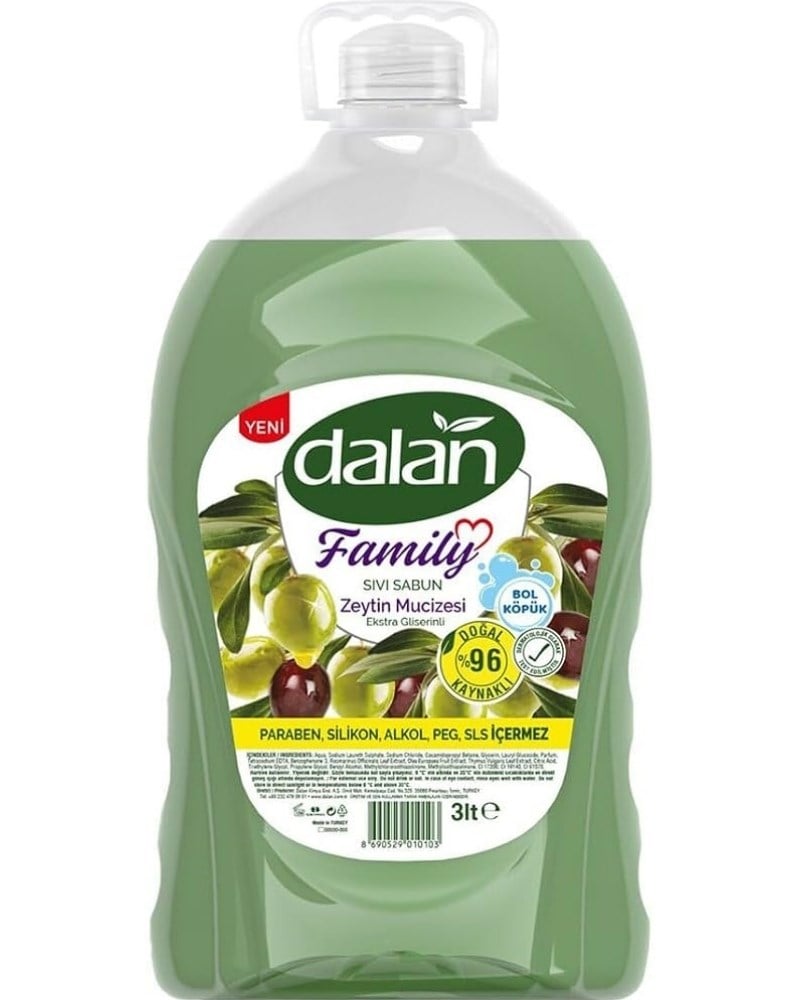 Dalan Sıvı Sabun 3 L. Zeytin Mucizesi Paraben, Silikon, Alkol, Peg, Sls Içermez