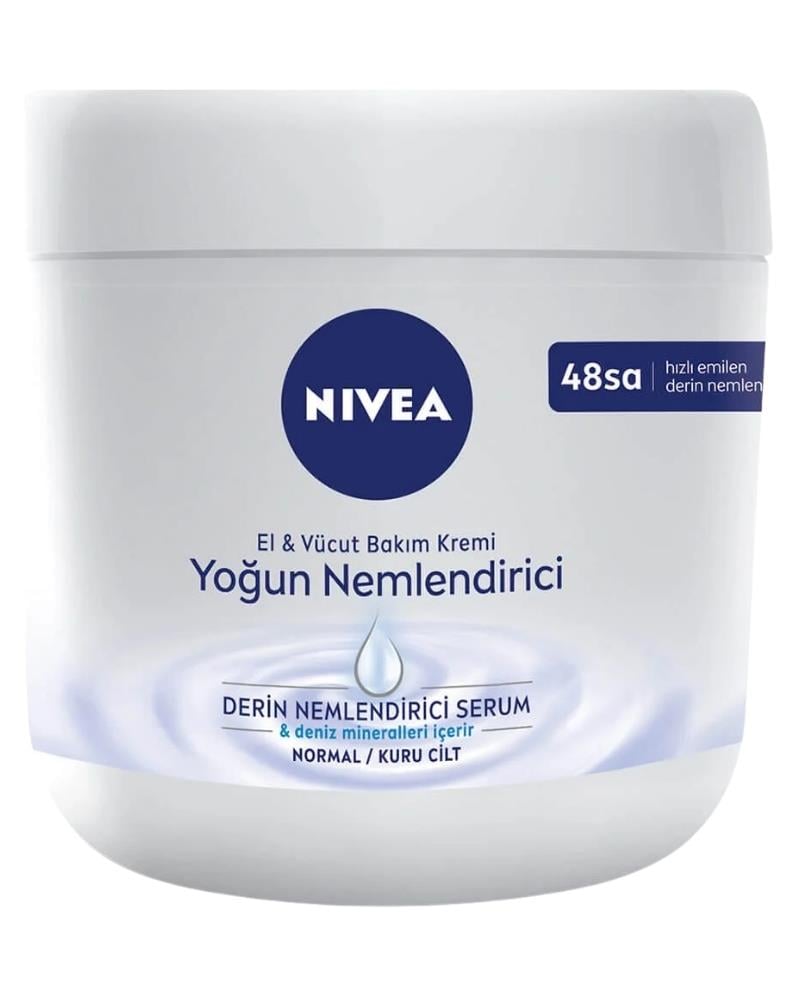 NIVEA Yoğun Nemlendirici El Ve Vücut Bakım Kremi 400ml, 48 Saat Yoğun Nemlendirici, Kuru Cilt Tipleri