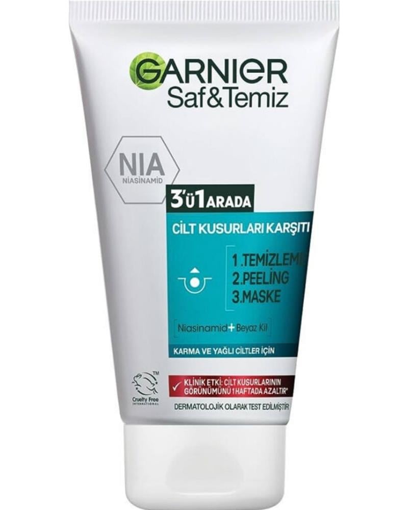 Garnier STD Saf & Temiz Yağlanma Ve Pürüzlere Karşı 3'ü 1 Arada 150 ml Klasik