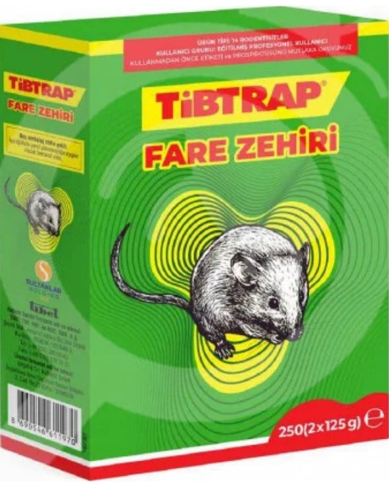TİPTRAP Tibtrap Fare Zehiri 125 Gr 2'li
