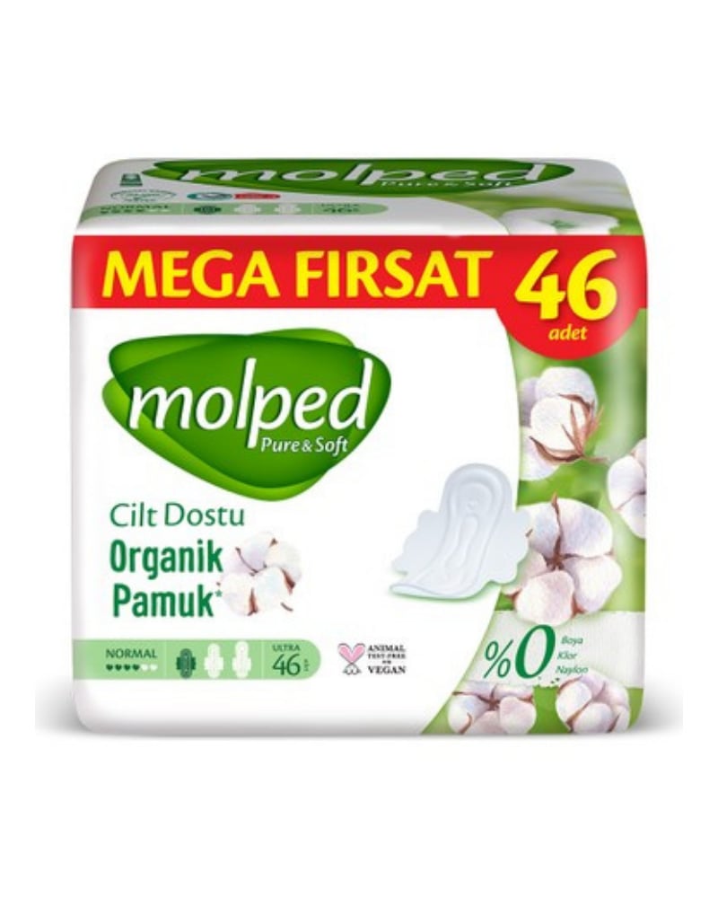Molped Pure & Soft Mega Paket Normal Hijyenik Ped 46'lı