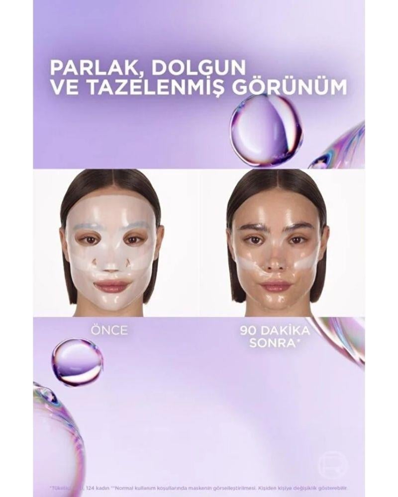 L'Oreal Paris Revitalift Glassy Skin Cam Cilt Görünümü Etkili Şeffaflaşan Işıltı & Nem Veren Hidrojel Yüz Maskesi