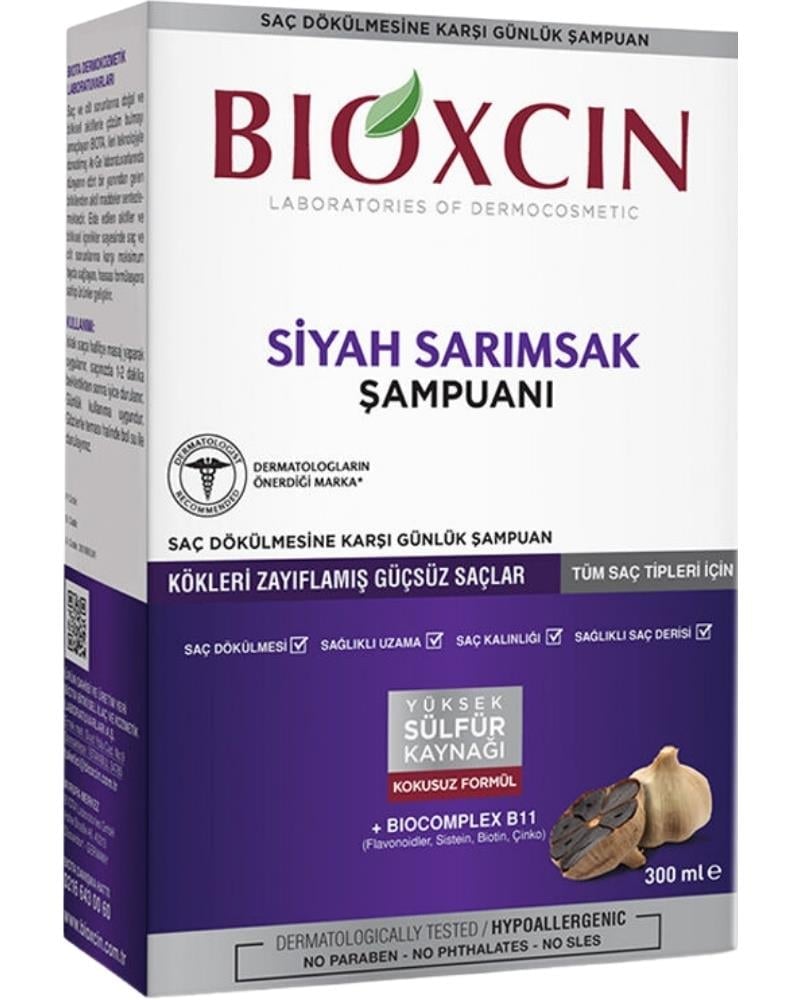Bioxcin Siyah Sarımsak Şampuanı 300 Ml - Dökülme ve İncelme Karşıtı Şampuan
