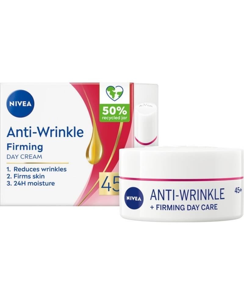 NIVEA Yaşa Özel Kırışıklık Karşıtı Yüz Bakım Kremi 50ml, Sıkılaştırıcı, Kaz Ayağı Kırışıklığı Giderici